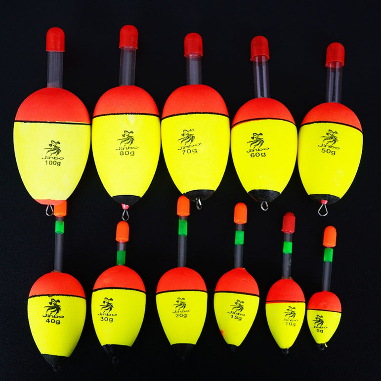 10PCS EVA Luminous Fishing Night Float Light Stick Foam Plastic Bobber Sea Rock Fishing Striking Floats 20/30/40/50/60g