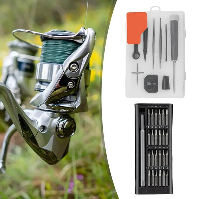 Fishing Reel Repairing Tool Stainless Steel Cleaning Maintenance Tool Fishing Reel Cleaning Kit Compact Fishing Repair Kit