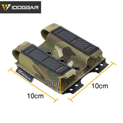 IDOGEAR Tactical Mag Pouch 9mm Double Mag Carrier Carbon Fiber MOLLE Pouch Camo 3590