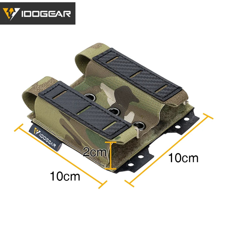 IDOGEAR Tactical Mag Pouch 9mm Double Mag Carrier Carbon Fiber MOLLE Pouch Camo 3590