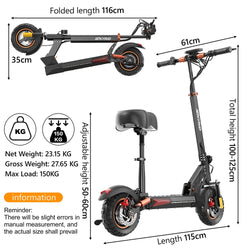 Electric Scooter IENYRID M4 Pro S+ 800W Motor 48V 12.5AH Battery 10"Tire Escooter 45km/h Max Speed Disc Brake LCD Display
