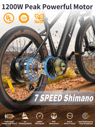 LUCKEEP C26 Aldult EBike 750W Motor 48V15AH Removable Battery City Electric Bikes 26*3.0-inch Off-road Mountain Electric Bicycle