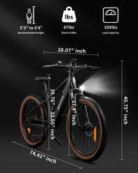 LUCKEEP C26 Aldult EBike 750W Motor 48V15AH Removable Battery City Electric Bikes 26*3.0-inch Off-road Mountain Electric Bicycle