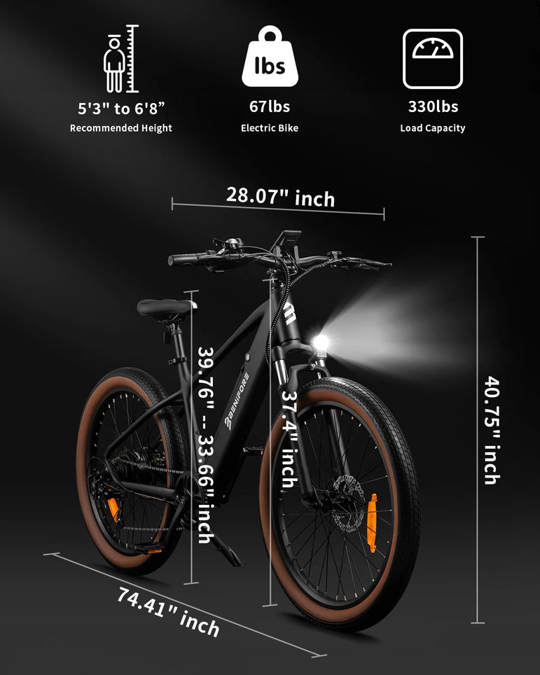LUCKEEP C26 Aldult EBike 750W Motor 48V15AH Removable Battery City Electric Bikes 26*3.0-inch Off-road Mountain Electric Bicycle
