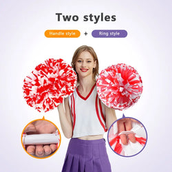 2 PCS Cheerleading Pom Poms Rainbow Metallic Streamer Pompoms Dance Party Football Club Decor Hand Flower Aerobics Cheer Balls