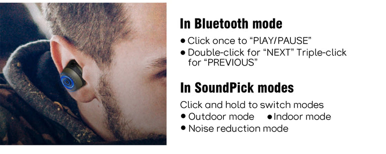 Shooting Earplugs ANC NRR27dB - Tactical Bluetooth Earbuds with Active Noise Cancelling for Hunting Military Ear Protection