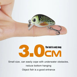 5pcs Mini Crankbait Fishing Lure 30mm 2g Floating Wobbler Artificial Hard Bait Fishing Bait for Pike Walleye Bass