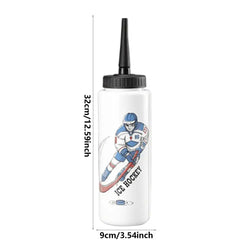 1L Ice Hockey Water Bottle With Straw Leak-Proof Large Capacity Ice Hockey Water Bottle Football Bottles Sports Gear