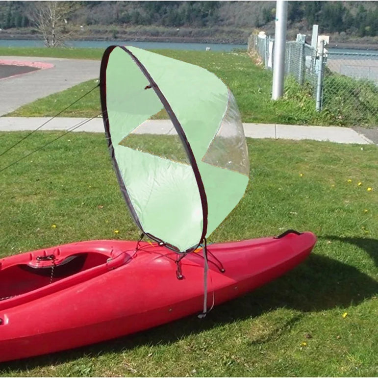 Kayak Downwind Wind Sail Paddle Inflatable Canoe Boats Drifting Wind Sail With Clear Window Boat Folding Thrusters Accessory