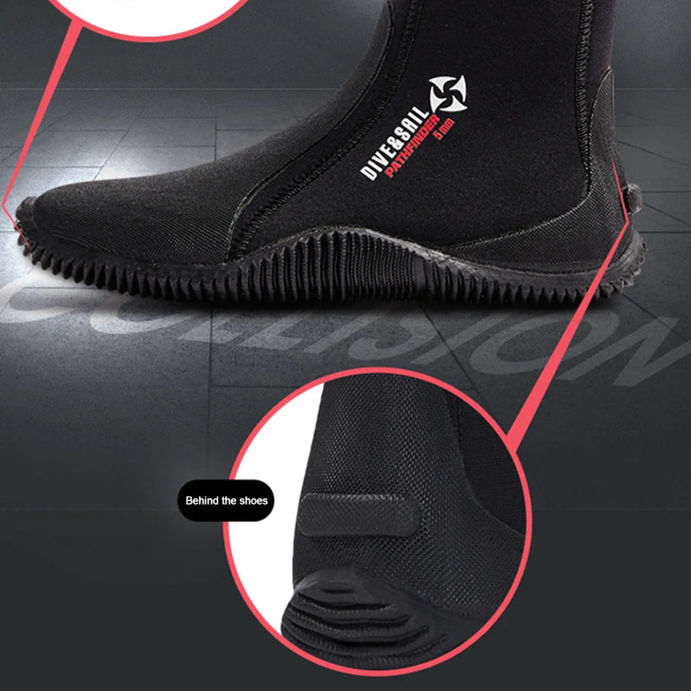 5MM Neoprene Diving Boots Non-slip Beach Water Boots Unisex Waterproof Snorkeling Fin Sock Wetsuit Water Shoes For Water Sport