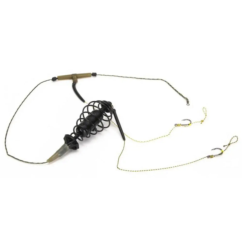 Fishing Feeder Set Fishing Feeder Bait Cage Spring Holder With Metal Sinkers Long Carp Nesting Device Fishing Set Fixed-point