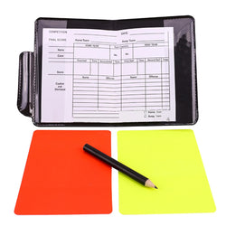 Soccer Referee Kit Referee Flag Red and Yellow Cards with Whistle Notebook and Pencil Sport Training Useful Referee Tool