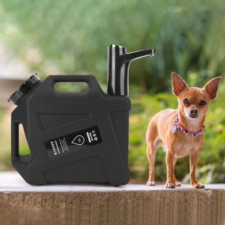 12L Portable Emergency Water Can with Water Dispenser & Adapter Drinking Water Bucket Water Dispenser Carrier for Camping Hiking