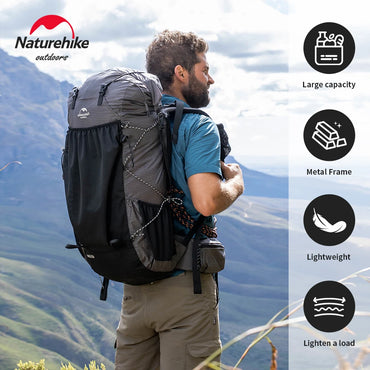 Naturehike Camping Backpack 60+5L Large Capacity Waterproof Climbing Bag Ultralight Travel Man Backpack Outdoor Hiking Backpack