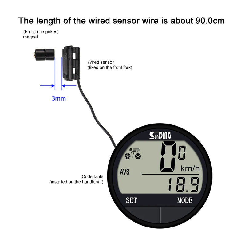 Bike Computer LED Digital Bicycle Speedometer Odometer with Screen Cycling Computer Waterproof for Men Women Teens Bikers Outdoo