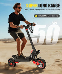 Electric Scooter 1600W Motor 48V18AH Battery E-Scooter Dual Disc Brakes 10inch Off-road Tire Maximum Speed 50KM/H City EScooters