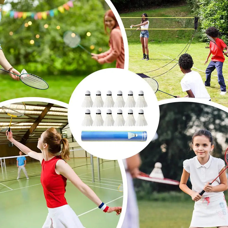 Feather Badminton Shuttlecocks 12PCS Badminton Shuttlecocks Trainer Ball Feather Shuttlecock For Hitting Practice Speed Training