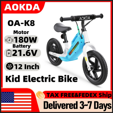Kids Electric Balance Bike AOKDA K8 180W Children Toy 3 Speed 12Km/h Max Load 40KG Bicycle for Children 2 - 12 Age Children