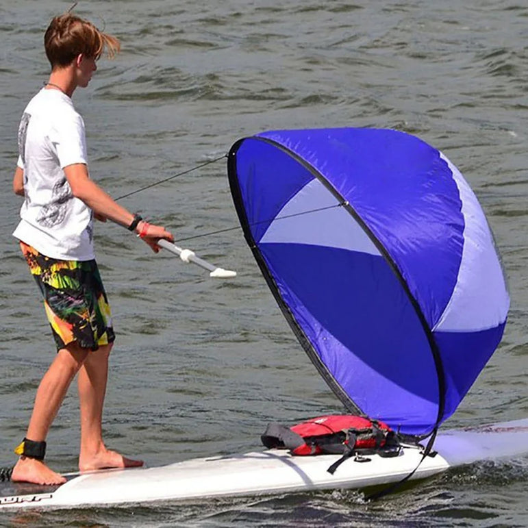Kayak Downwind Wind Sail Paddle Inflatable Canoe Boats Drifting Wind Sail With Clear Window Boat Folding Thrusters Accessory