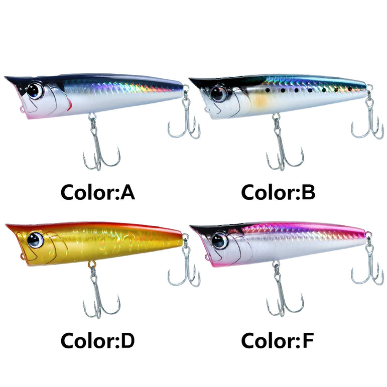 Floating Fishing Lure with Hook Topwater Bubble Baits 3D Eyes Minnow Popper Crank Baits for Freshwater Saltwater Surface Fishing