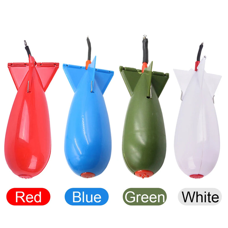 1PCS Carp Fishing Rocket Feeder 10.5/14.5/17.5cm Spod Bomb Float Lure Bait Holder Pellet Rocket Feeder Pellet Fishing Accessorie
