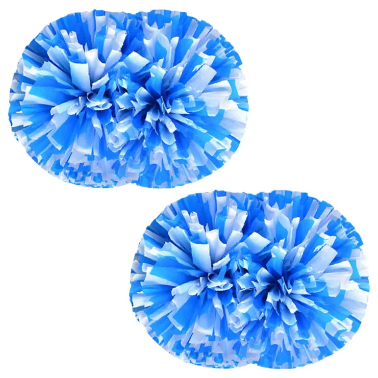 2 PCS Cheerleading Pom Poms Rainbow Metallic Streamer Pompoms Dance Party Football Club Decor Hand Flower Aerobics Cheer Balls