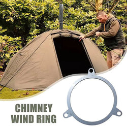 Portable Chimney Brace Ring Stainless Steel Chimney Pipe Bracket Outdoor Camping Smokes Pipes Wind Rope Ring For 6cm Or 7cm