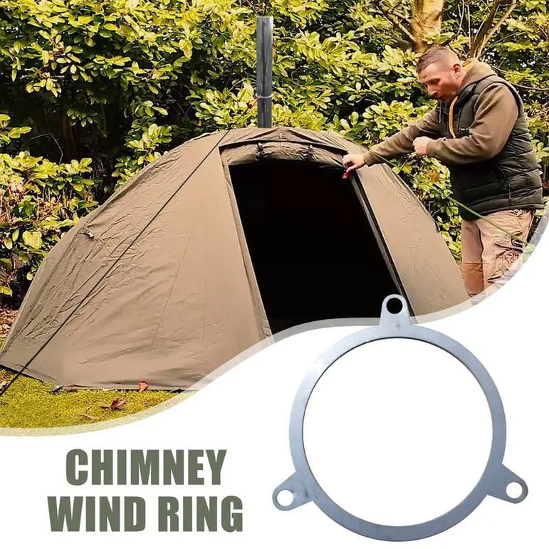 Portable Chimney Brace Ring Stainless Steel Chimney Pipe Bracket Outdoor Camping Smokes Pipes Wind Rope Ring For 6cm Or 7cm