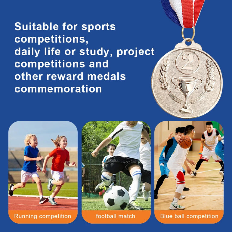Gold Silver Bronze Medal Gold Silver Bronze Prizes Award Soccer Football Medals for Championship Cheerleading Sports Competition