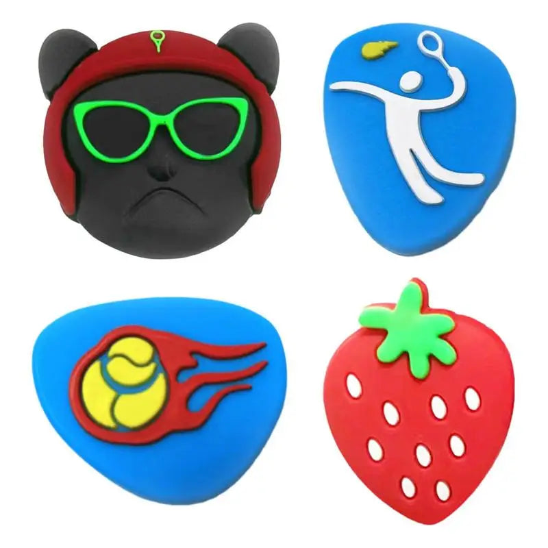Tennis Racket Shock Absorbers Vibration Dampeners Durable Anti-vibration Silicone Cartoon Strawberry Tennis Accessories