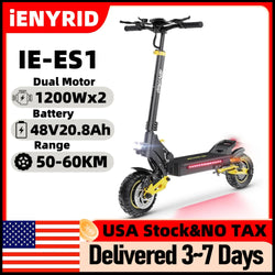 Electric Scooter IENYRID IE-ES1 Foldable 2400W Dual Motor 48V20.8Ah Lithium Battery E-Scooter Scooters 10-inch Tires E-Scooter