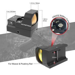 VictOptics V3 1x17x26 Red Dot Sight For Close-in Work&General Shooting Compatible With R.M.R Footprint For Airsoft
