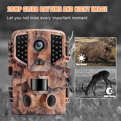 Outdoor Trail Camera 20MP 1080P HD Hunting IP66 Waterproof Infrared Night Vision Motion Activated Surveillance Trap Camera