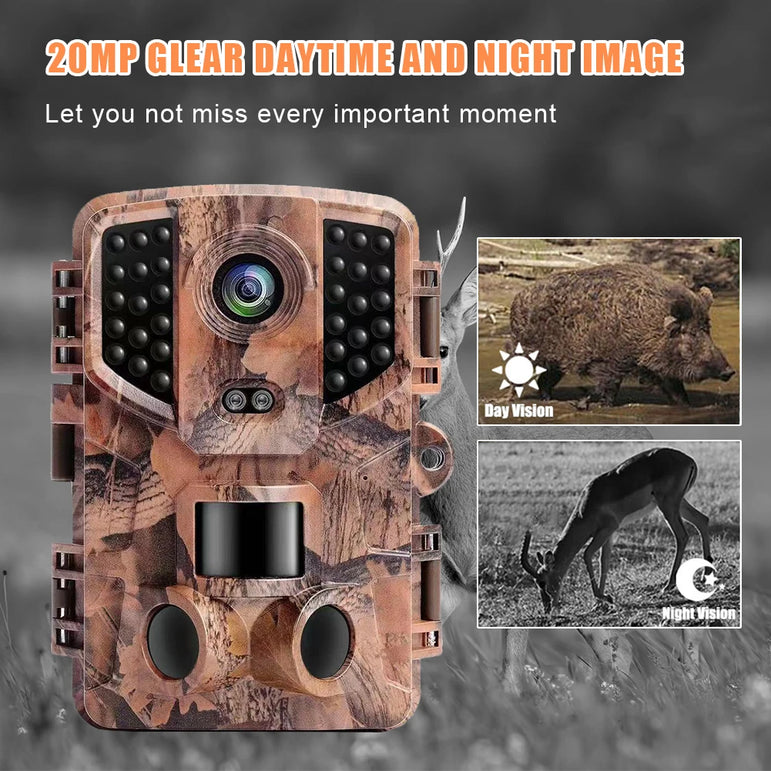 Outdoor Trail Camera 20MP 1080P HD Hunting IP66 Waterproof Infrared Night Vision Motion Activated Surveillance Trap Camera