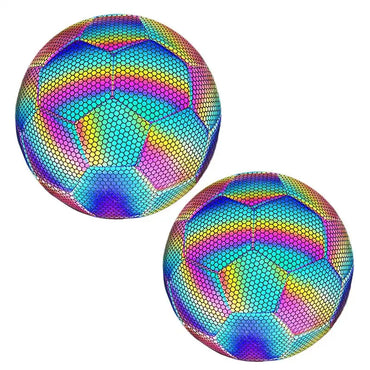 Reflective Football Holographic Luminous Soccer Ball Night Outdoor Sports Glowing Standard Soccer Size 4/5 for Training