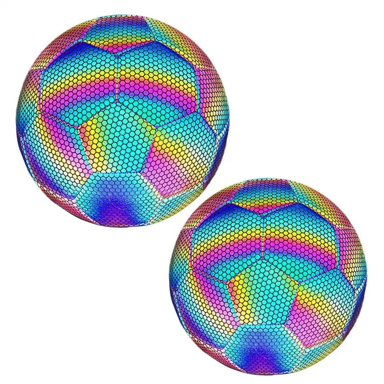 Reflective Football Holographic Luminous Soccer Ball Night Outdoor Sports Glowing Standard Soccer Size 4/5 for Training