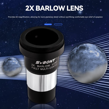 SVBONY Seven-Piece Telescope Accessory Kit 6mm&17mm Super PLOSSL Eyepiece 2x Barlow Lens Moon Filter& ND4 Filter& 82A Color Filt