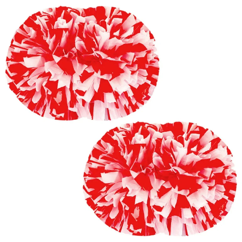 2 PCS Cheerleading Pom Poms Rainbow Metallic Streamer Pompoms Dance Party Football Club Decor Hand Flower Aerobics Cheer Balls