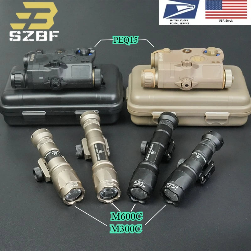 Us Warehouse Tactical PEQ15 IR/Red Laser Indicator Rifle Hunting Weapon SF M600 M600B M300C X300 LED Flashlight for 20mm Rail