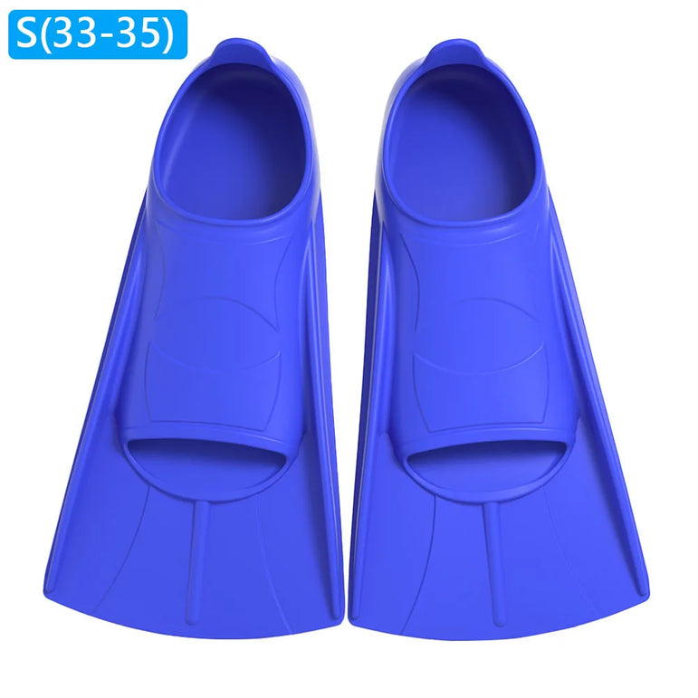Swimming Fins for Children Adults Unisex Freestyle Silicone Short Fins for Swimming Diving Training Non Slip Diving Accessories