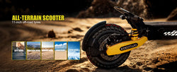 Electric Scooter Adults 1200W Motor 48V13/23AH Lithium Battery E Scooters Dual Spring Absorbers 11'' Off-Road Tires Scooter