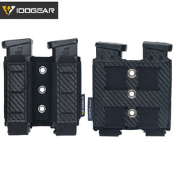IDOGEAR Tactical Pouch Carbon Fiber AntiSlip Hollow Out Quick Drain Lightweight 9mm Double MOLLE Mounting Durable 2pcs 3590