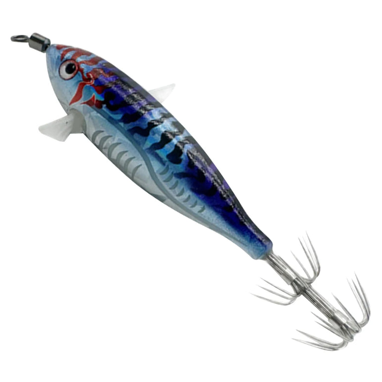 1pcs Luminous Horizontal Squid Jig Wood Shrimp Squid Hook Artificial Bait Octopus Cuttlefish Shrimp Saltwater Hard Bait Tackle