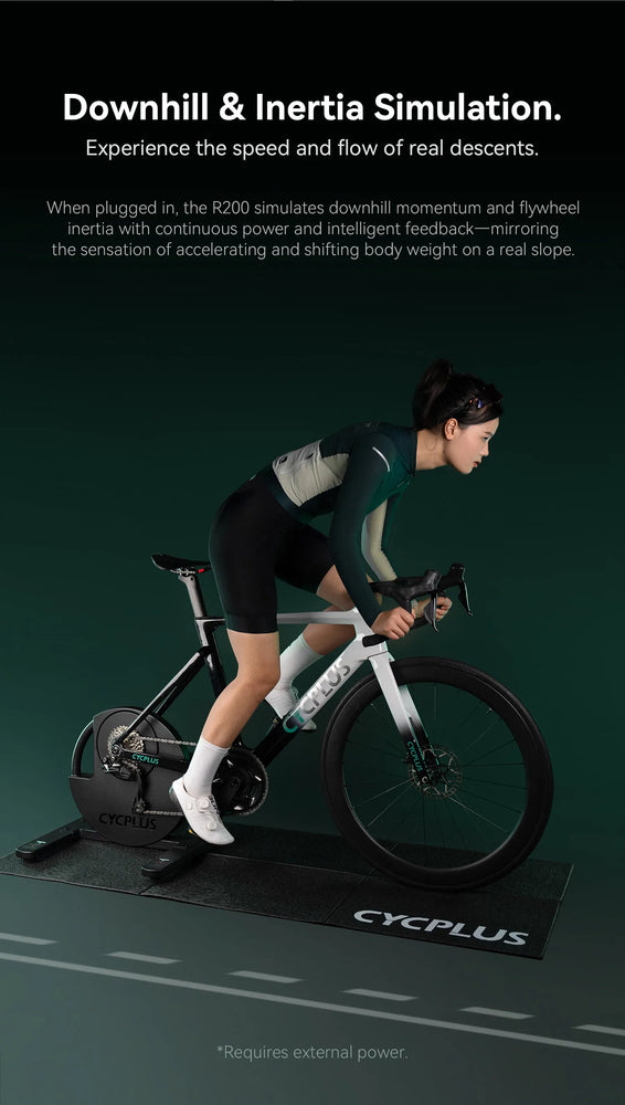 CYCPLUS R200 Smart Bike Trainer 2200W Max Power Support  ANT+ & BLE 5.0 Exercise Bike Roller Indoor Training for Home Exercise