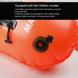 20L Air Dry Tow Bag Highly Visible IPX7 Waterproof Inflatable Swimming Bag Swim Safety Float and Drybag for Open Water Swimmers