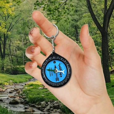 Muslim Qibla Compass Portable Outdoor Compasses For Hiking Direction Eid Pray Keychain For Camping Exploring Mountaineering