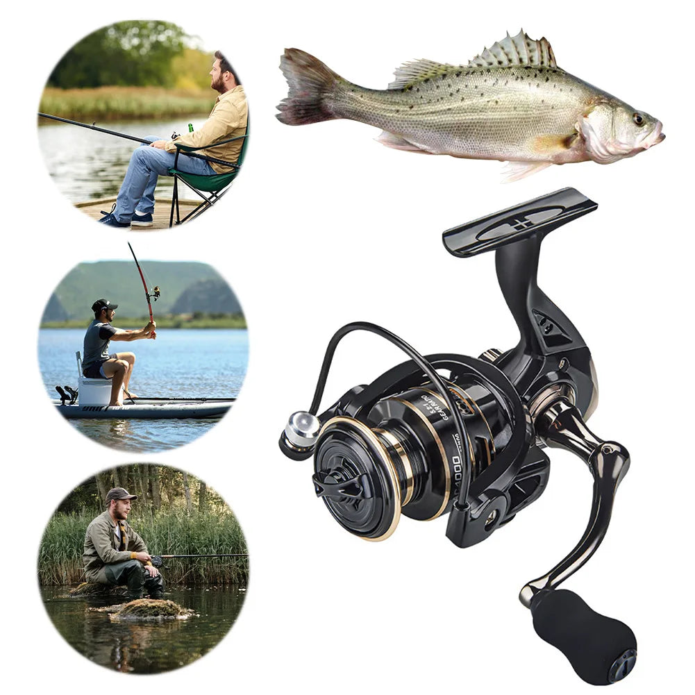 All Metal Spinning Reel 10KG Max Drag Fishing Reel 5.2/1 Gear Ratio All Purpose Fishing Spinning Reel for Freshwater Saltwater