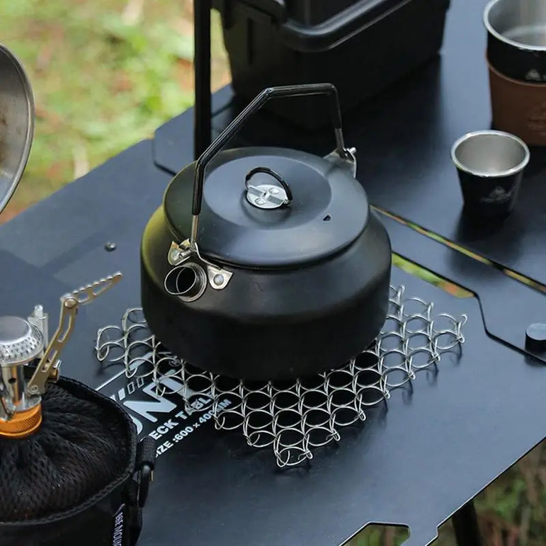 Tableware Insulated Mat Spring Anti Scald Pad Spiral Wire Trivet Heat Insulation Pad Stainless Steel Tableware Mat For Camping