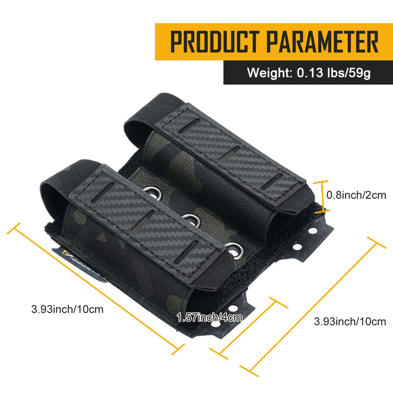 IDOGEAR Tactical Pouch Carbon Fiber AntiSlip Hollow Out Quick Drain Lightweight 9mm Double MOLLE Mounting Durable 2pcs 3590