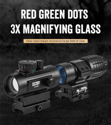 DOCTER 1x40 Red Dot 3x Magnifier Holographic Green Dot Sight  Tactical Red Dot 3x Magnifier Combination Hunting